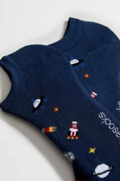 Calcetines tobilleros Besocks de algodón orgánico color azul marino