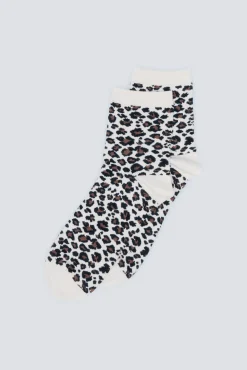 Calcetín corto estampado animal