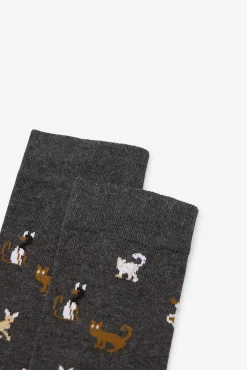 Calcetín dibujo gato