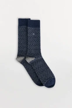 Calcetín lana grecas