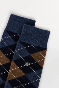 Calcetín lana rombos