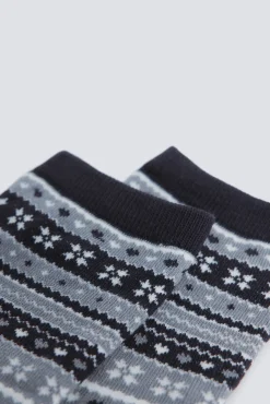 Calcetín largo jacquard cenefas
