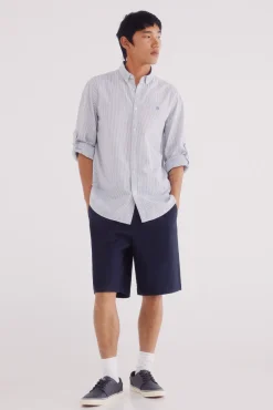 Camisa cotton slub rayas