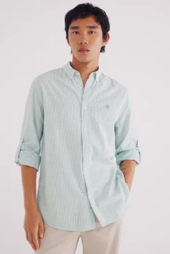 Camisa cotton slub rayas