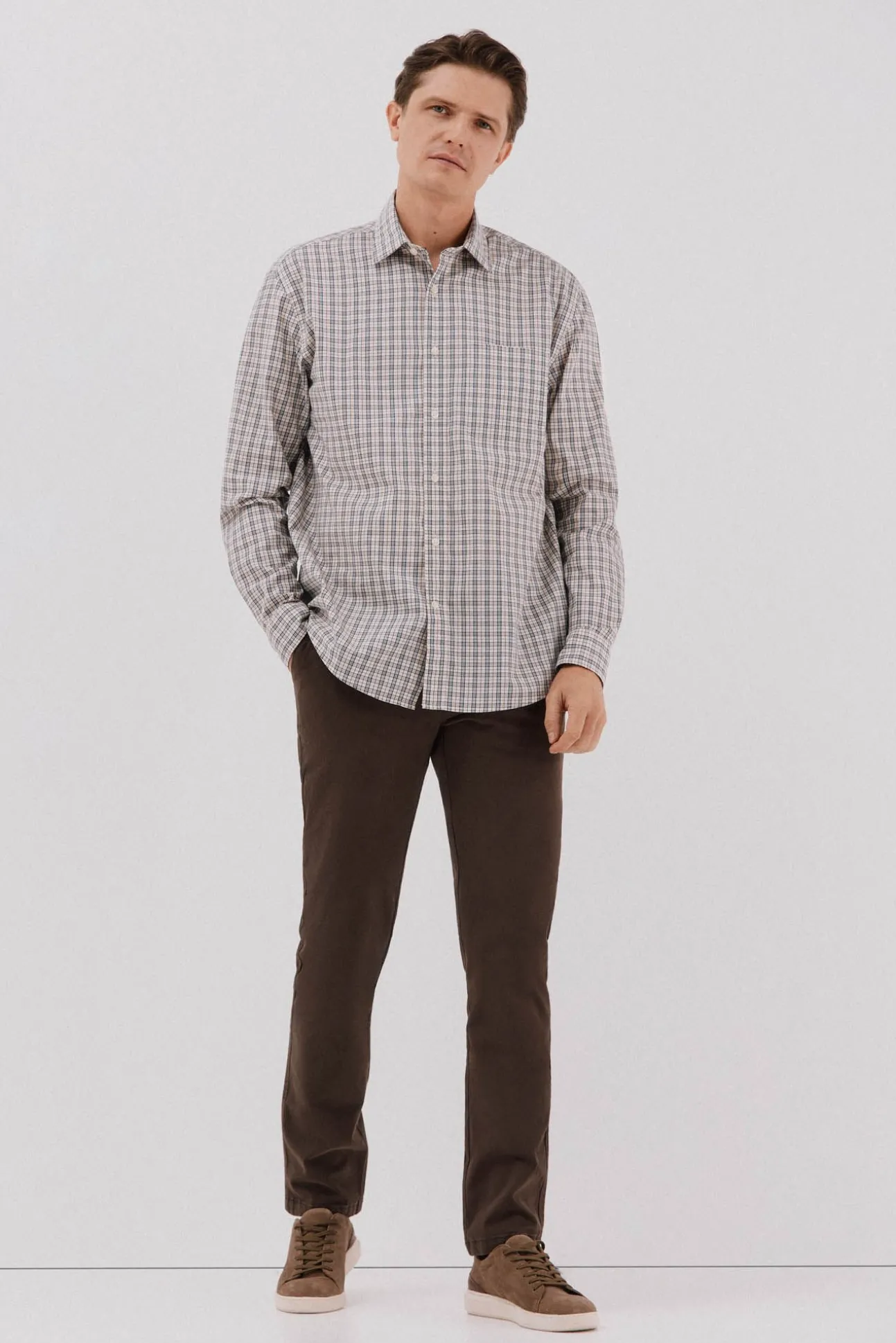 Camisa cuadros popelín