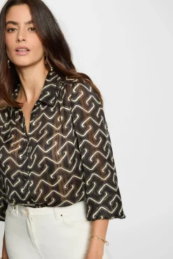 Camisa de gasa estampada