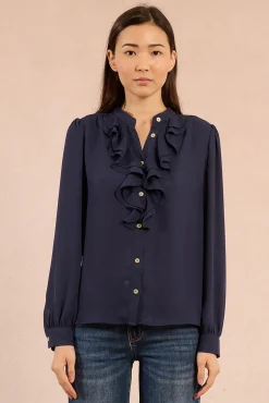 Camisa de manga larga detalle volantes