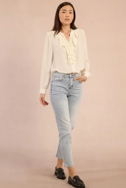 Camisa de manga larga detalle volantes