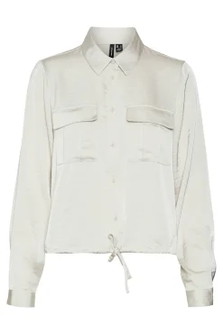 Camisa de manga larga efecto satinado