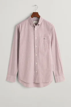 Camisa de popelín a rayas de corte regular