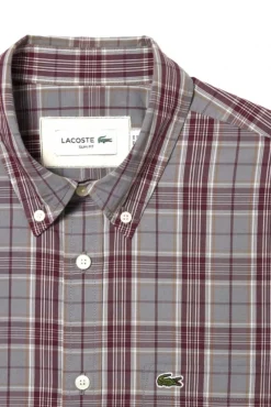 Camisa elástica con estampado de cuadros para hombre