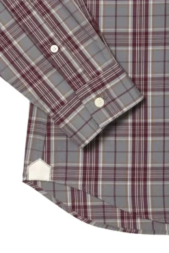 Camisa elástica con estampado de cuadros para hombre
