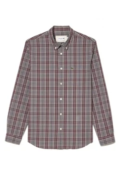 Camisa elástica con estampado de cuadros para hombre