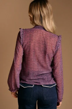 Camisa estampada volantes Idalia