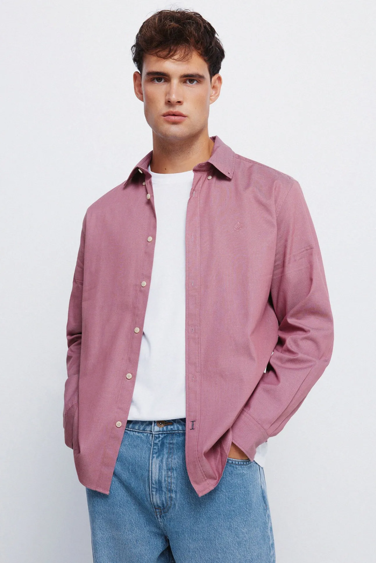 Camisa estructura bicolor