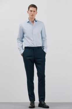 Camisa gemelos lisa fácil plancha