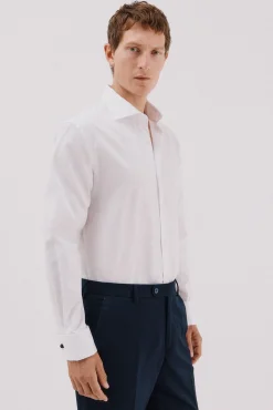 Camisa gemelos lisa fácil plancha