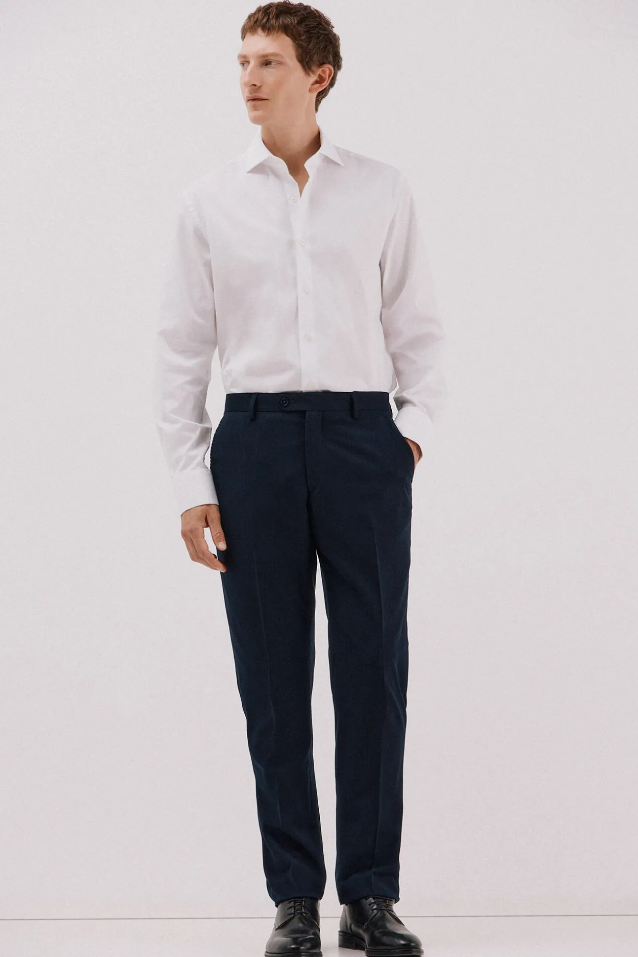 Camisa gemelos lisa fácil plancha