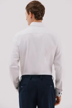 Camisa gemelos lisa fácil plancha