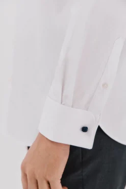 Camisa gemelos lisa fácil plancha