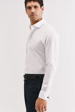 Camisa gemelos slim fit fácil plancha