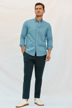 Camisa lino algodón liso