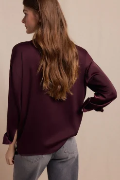 Camisa lisa satinada