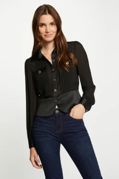 Camisa manga larga con pliegues