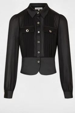 Camisa manga larga con pliegues