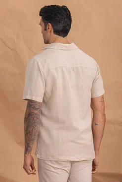 Camisa Mangas Cortas Con Lino