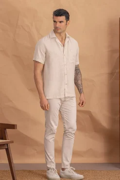 Camisa Mangas Cortas Con Lino