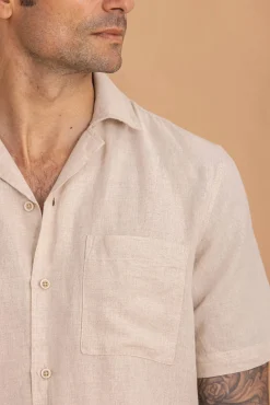 Camisa Mangas Cortas Con Lino