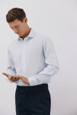 Camisa microcuadro algodón