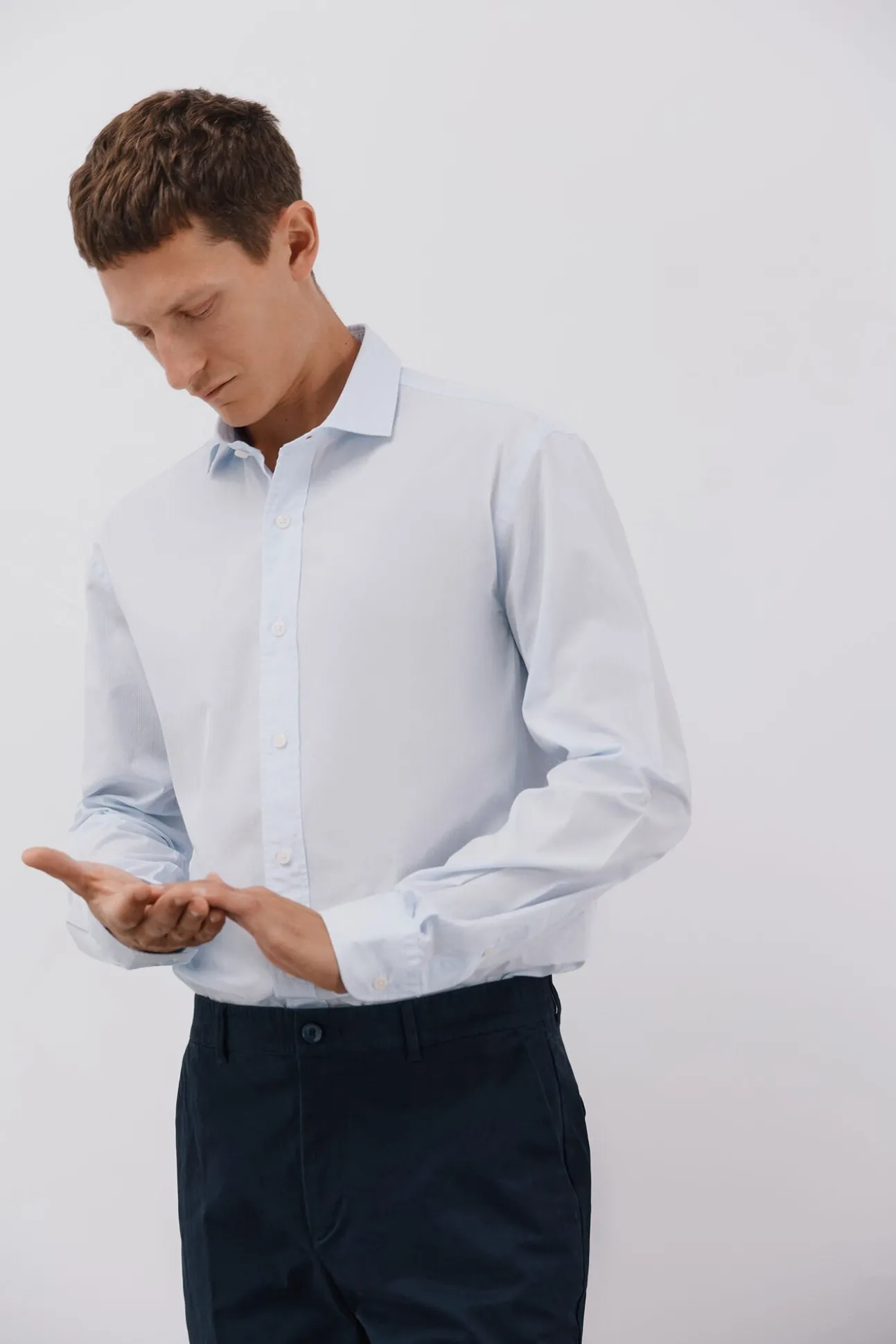 Camisa microcuadro algodón