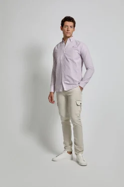 Camisa Oxford rayas con logo