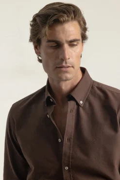 Camisa oxford slim fit algodón