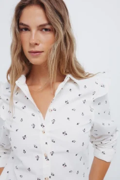 Camisa pana volantes hombro