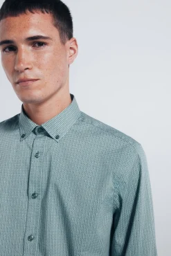 Camisa popelín micro estampado