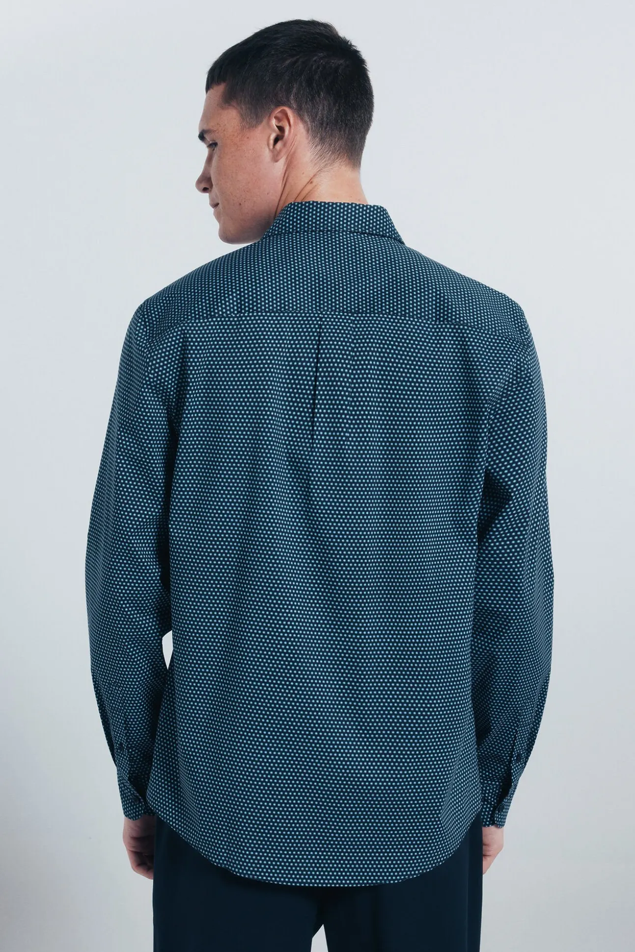 Camisa popelín micro estampado