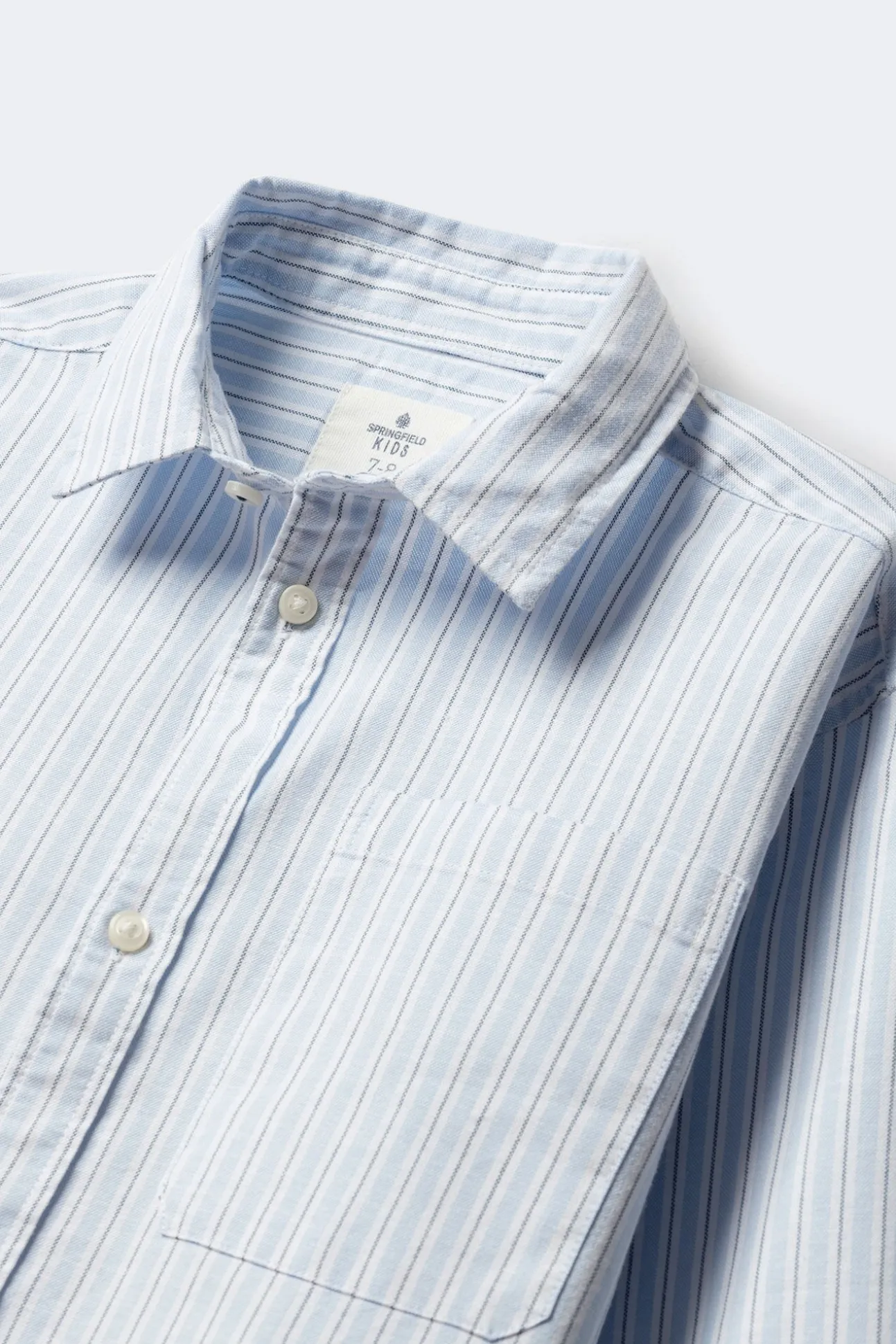 Camisa raya fina azul niño