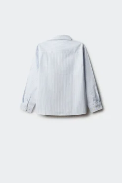 Camisa raya fina azul niño