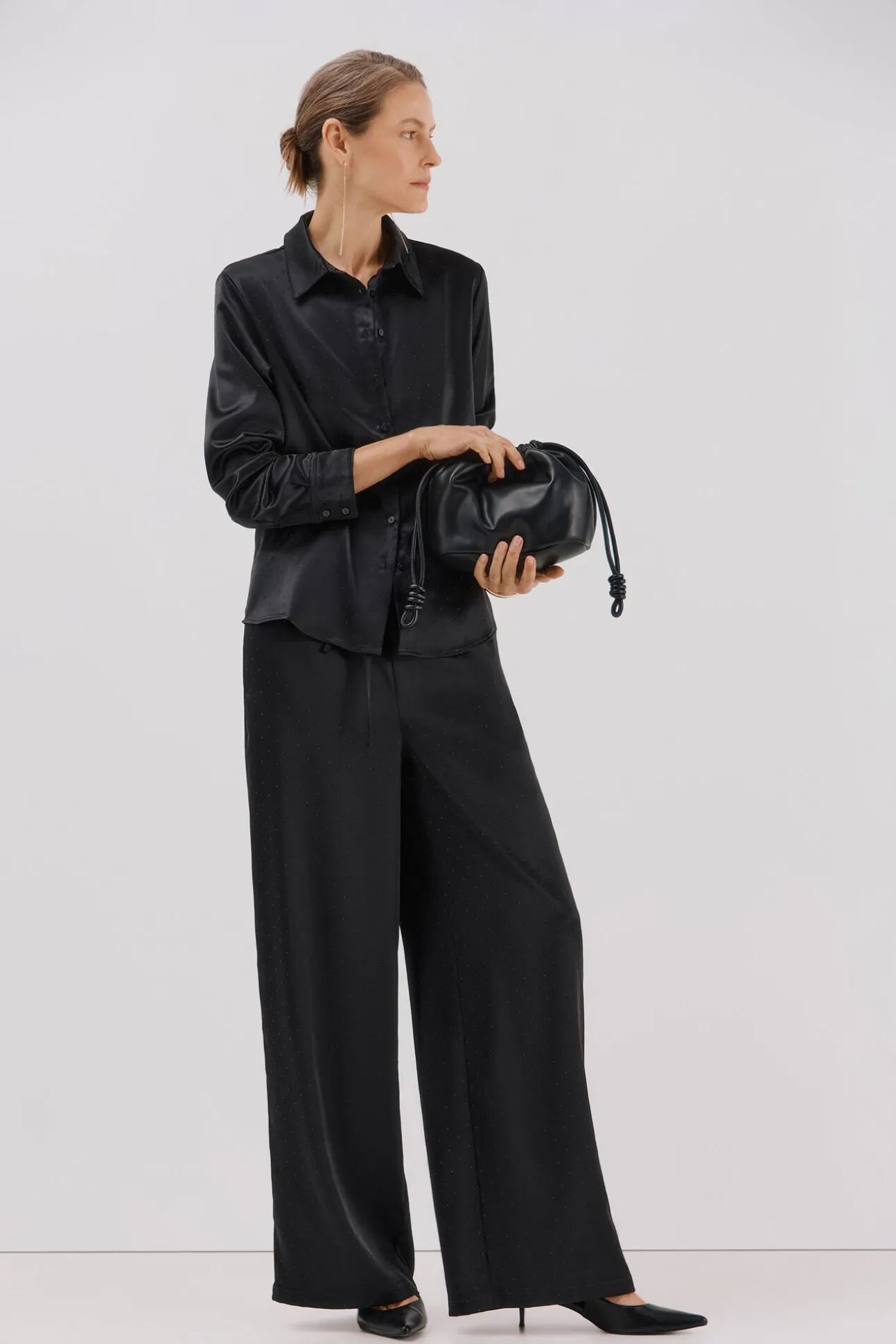 Camisa satinada brillos