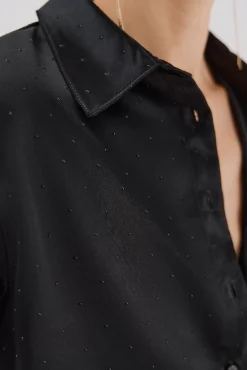 Camisa satinada brillos