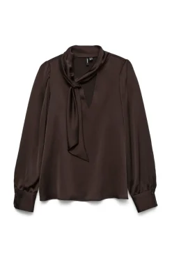 Camisa satinada escote lazada