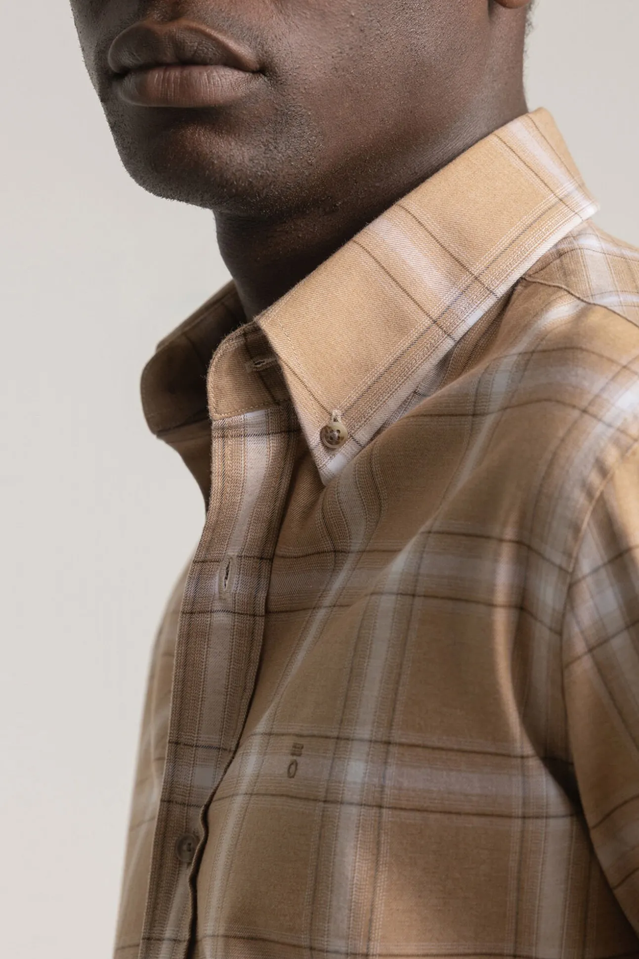 Camisa slim algodón cuadro tartán