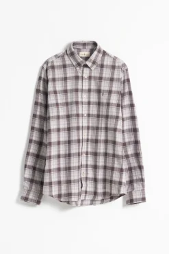 Camisa slim algodón cuadro tartán