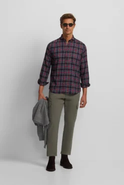 Camisa sport cuadro tartan bicolor