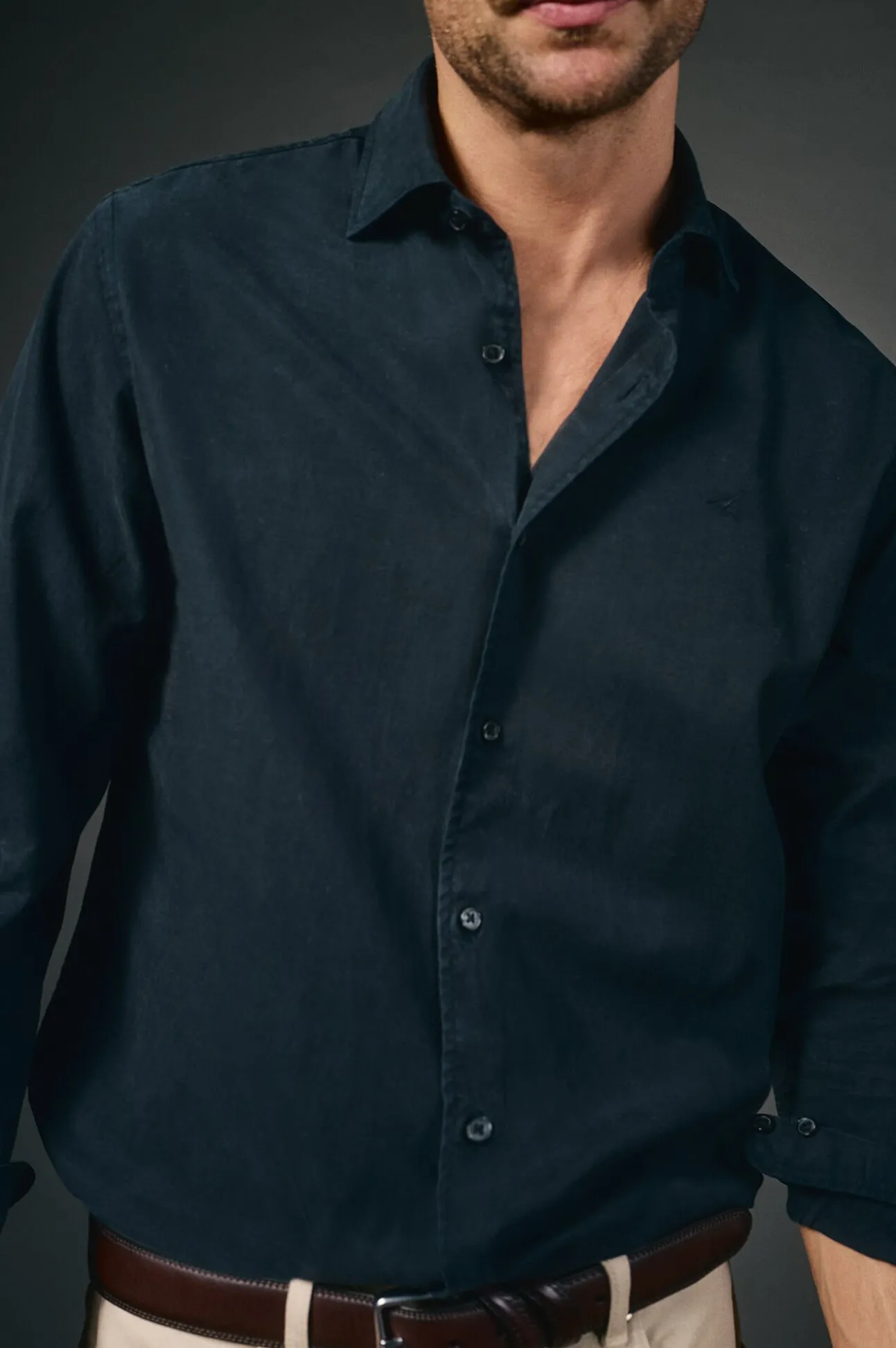 Camisa twill liso tencel algodón