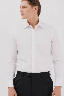Camisa vestir lisa algodón tencel