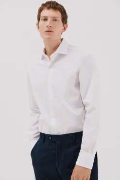 Camisa vestir lisa fácil plancha